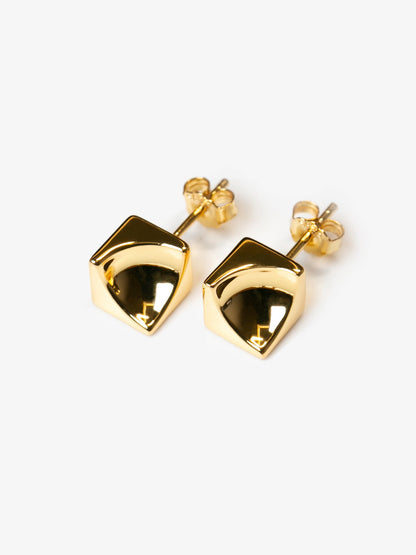 CONTROL POINTS CONCAVE CUBE STUD EARRINGS  |  TROVE & TONE