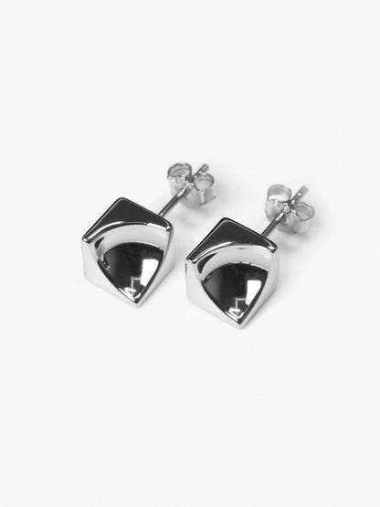 CONTROL POINTS CONCAVE CUBE STUD EARRINGS  |  TROVE & TONE