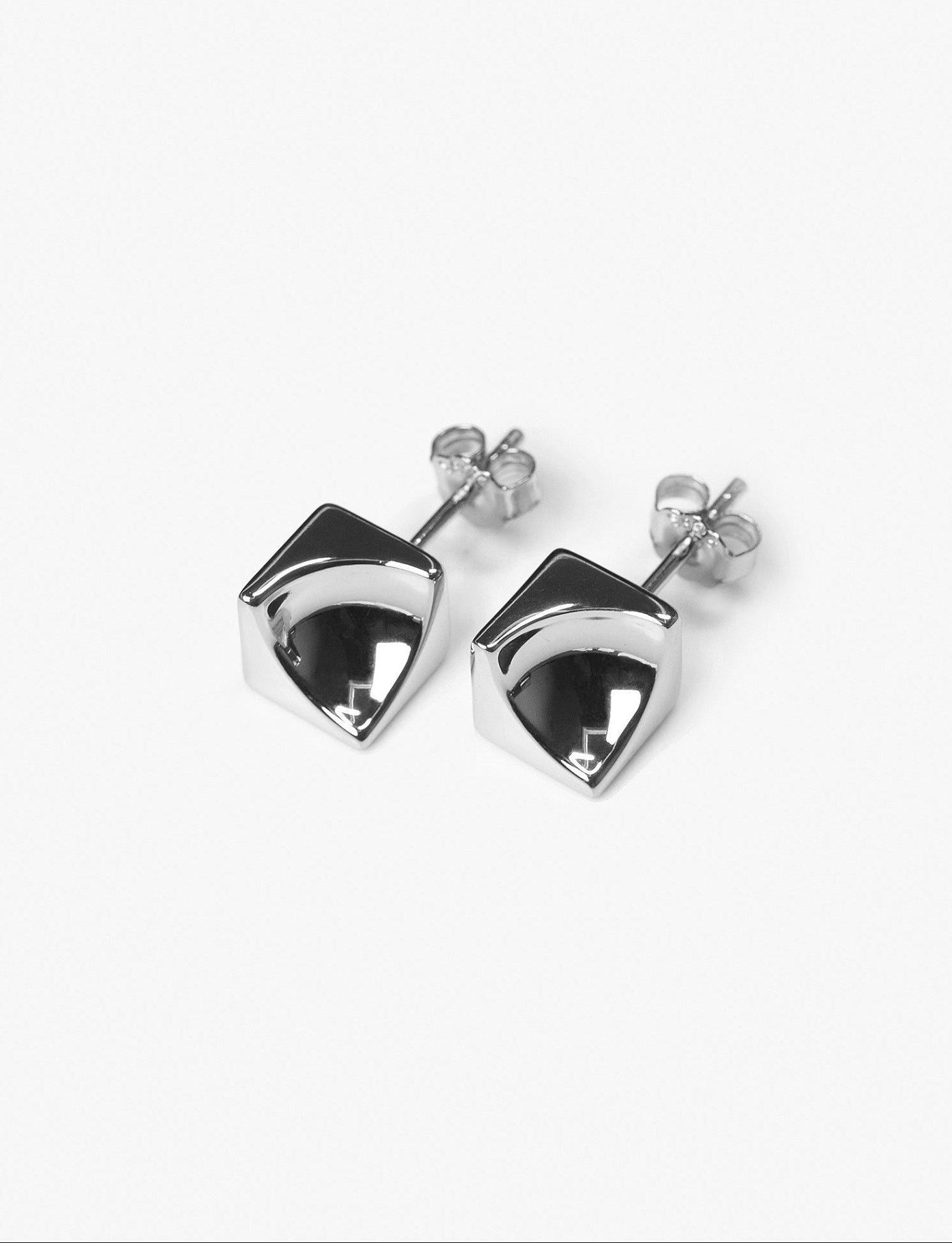CONTROL POINTS CONCAVE CUBE STUD EARRINGS  |  TROVE & TONE