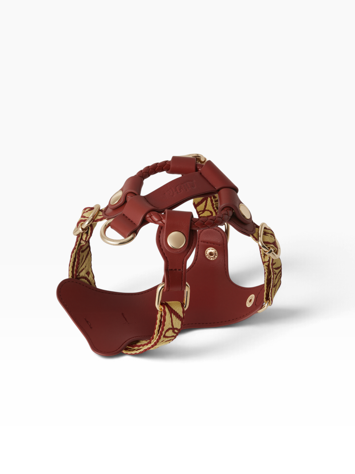 LUMIWISH RED BROWN LAMBSKIN PET HARNESS
