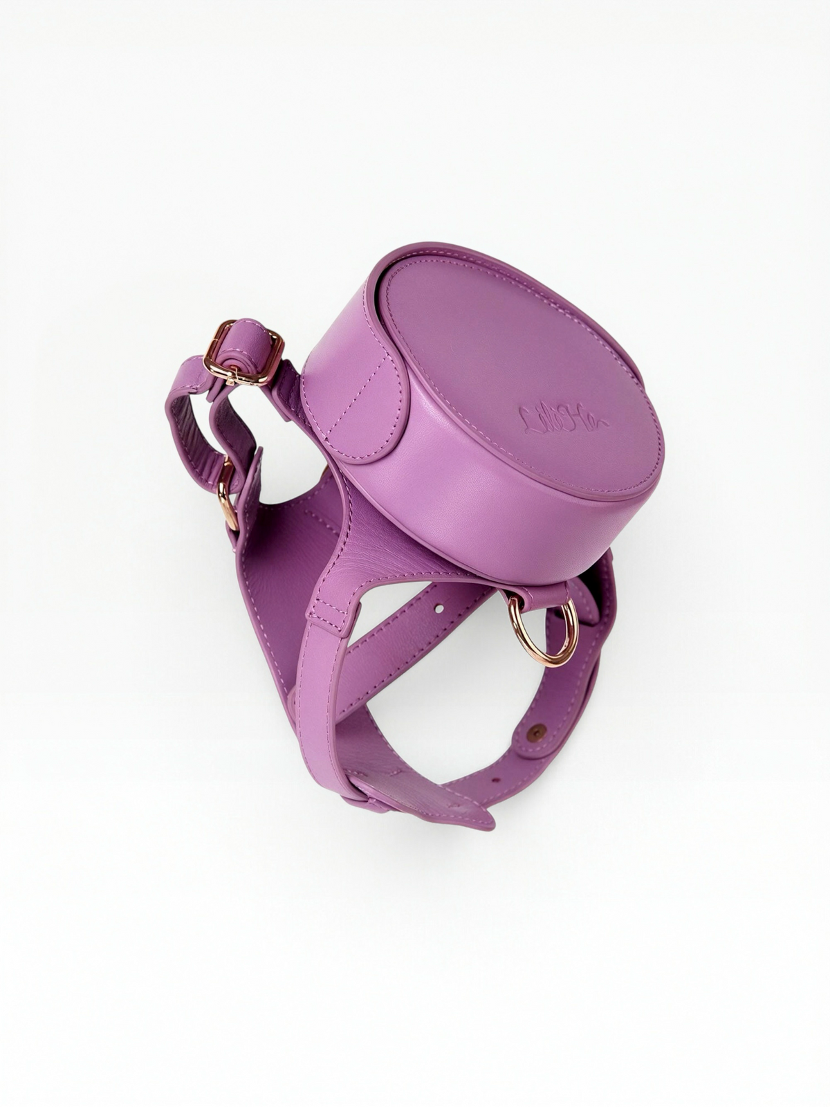 LAVANDER GLOW LEATHER PET HARNESS