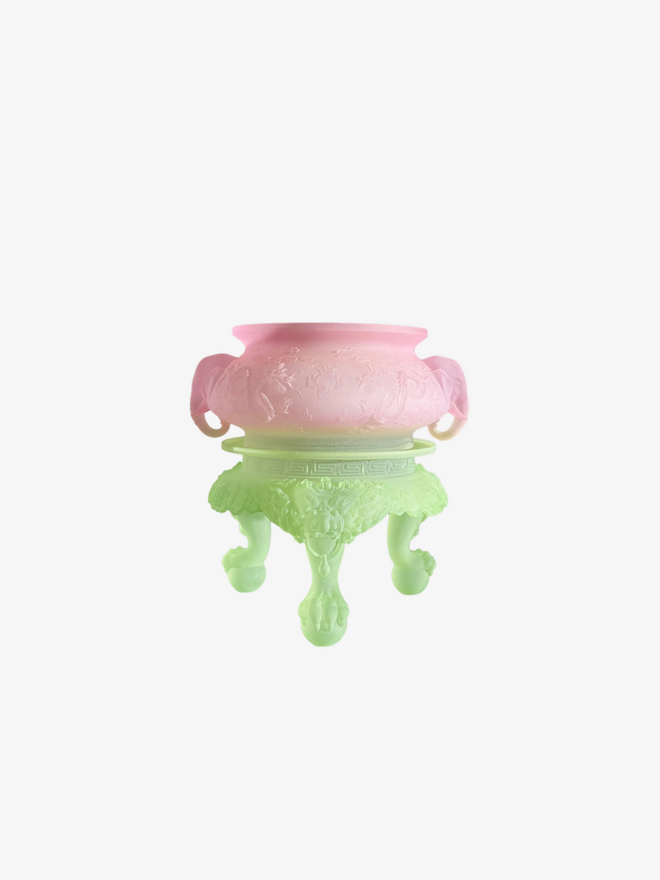 livarié flower TWIN ELEPHANT CENSER PINK GREEN  |  TROVE & TONE