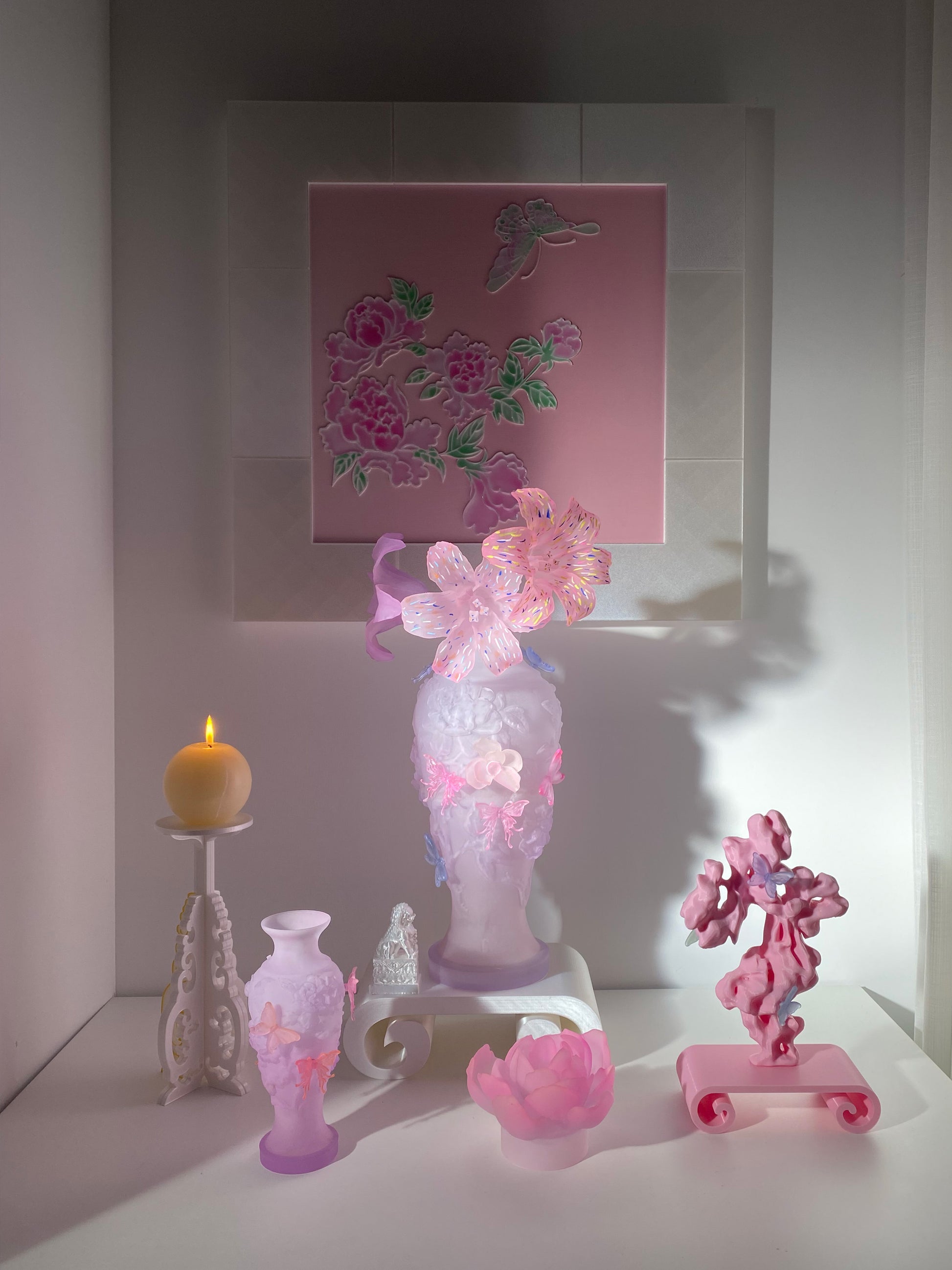 livarié flower Pink Purple Gradient Papillon Vif Vase  |  TROVE & TONE