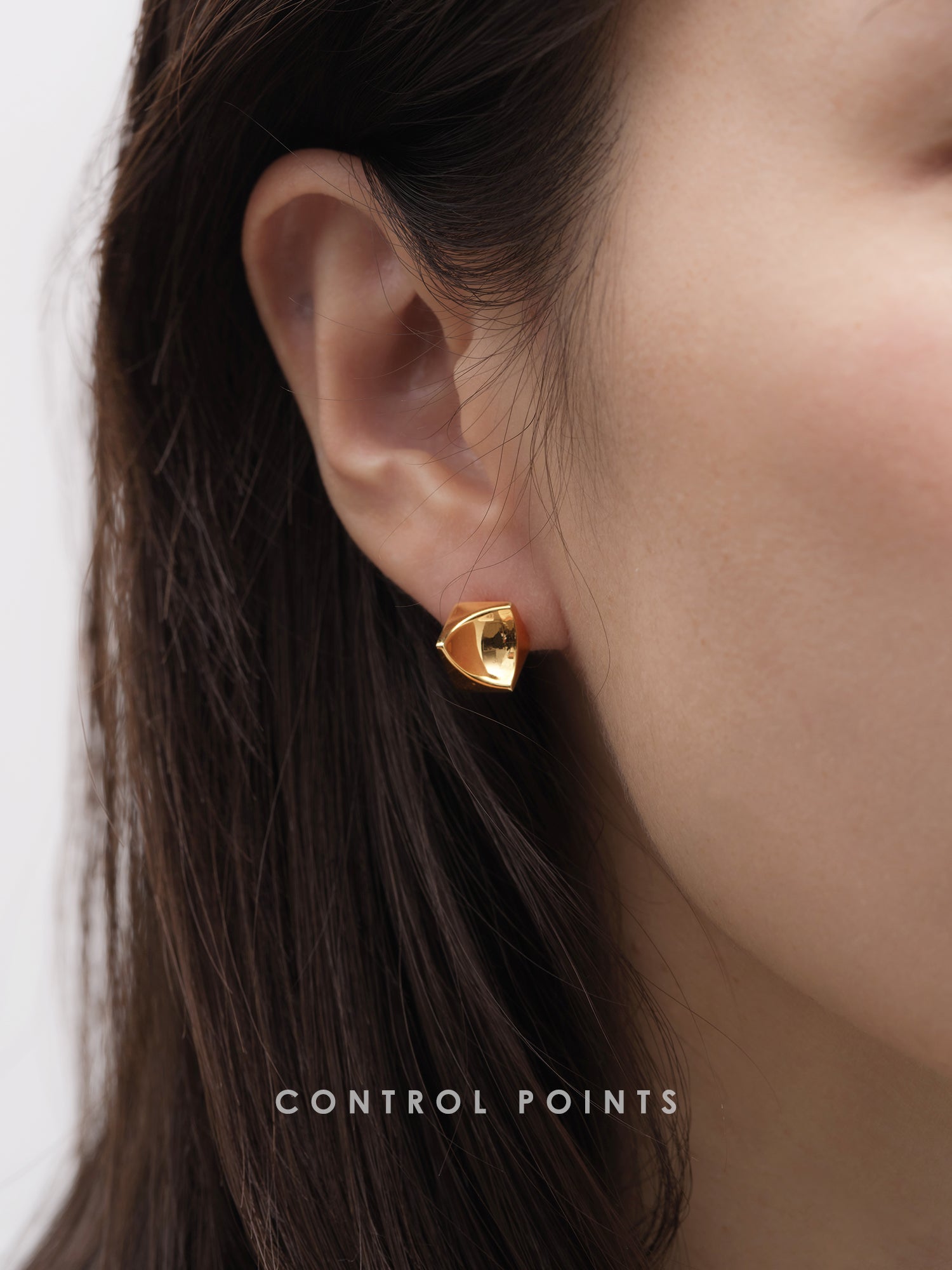 CONTROL POINTS CONCAVE CUBE STUD EARRINGS  |  TROVE & TONE
