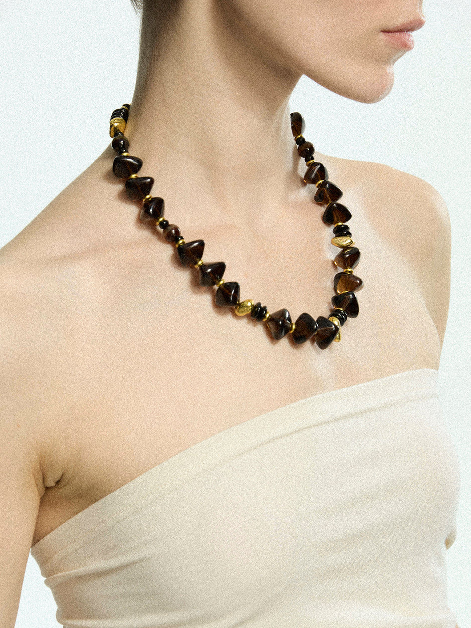 MODERN GEOMETRIC BEAD NECKLACE Necklace TROVE & TONE