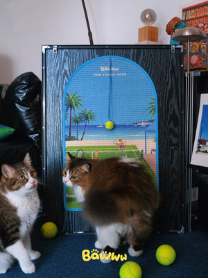 TENNIS BALL ARCHED CAT SCRATCHING MAT