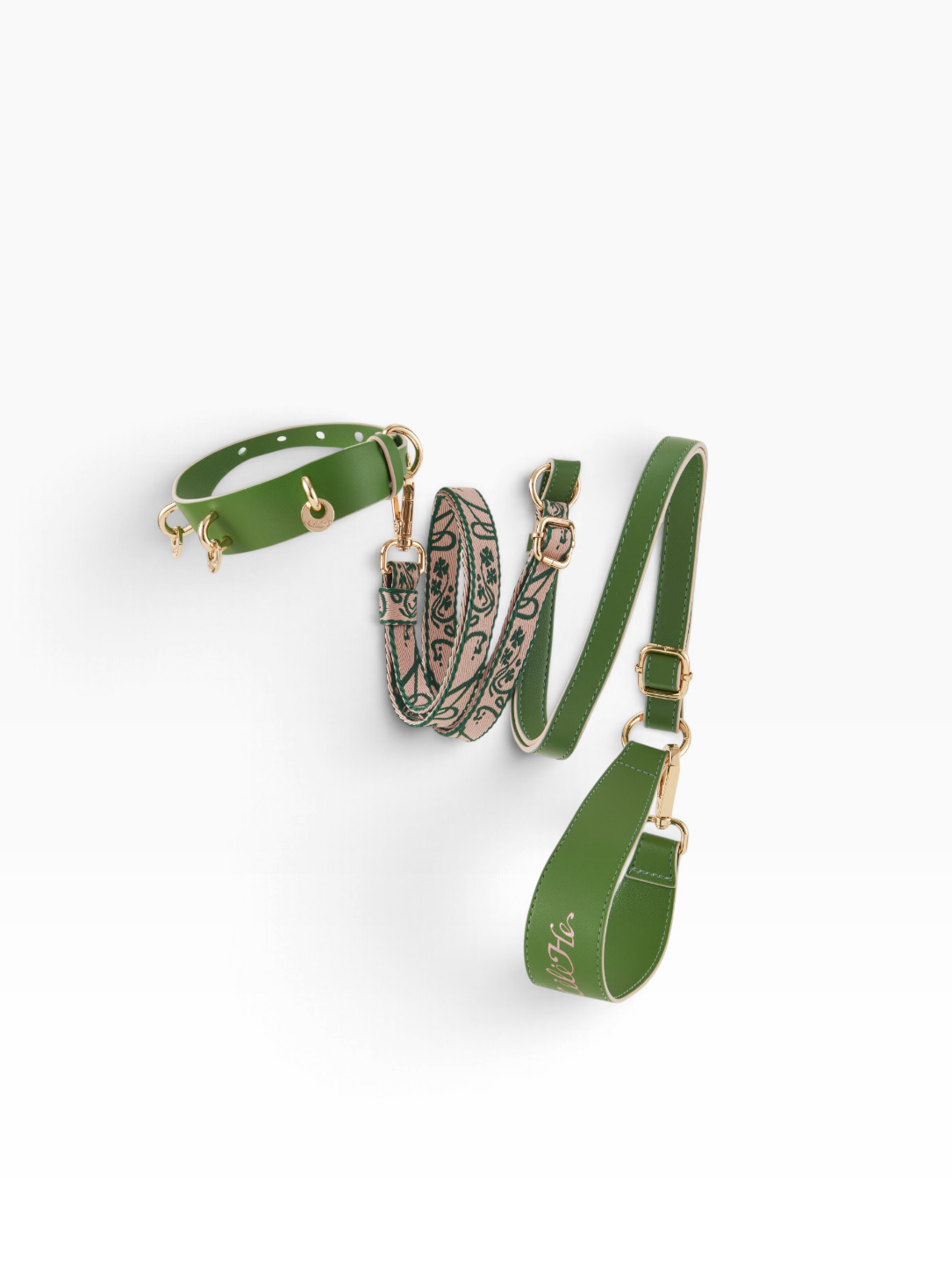 GREEN WONDERLAND LAMBSKIN PET COLLAR