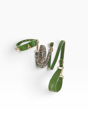GREEN WONDERLAND LAMBSKIN PET COLLAR