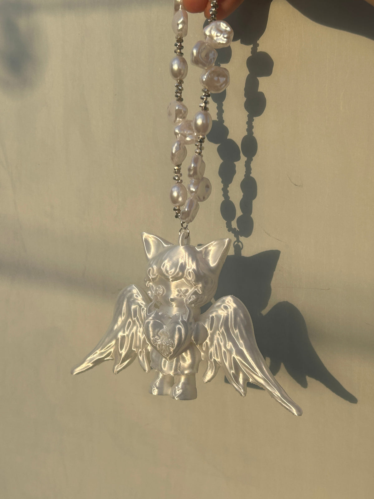 LUCKY WINGED CAT BAG CHARM