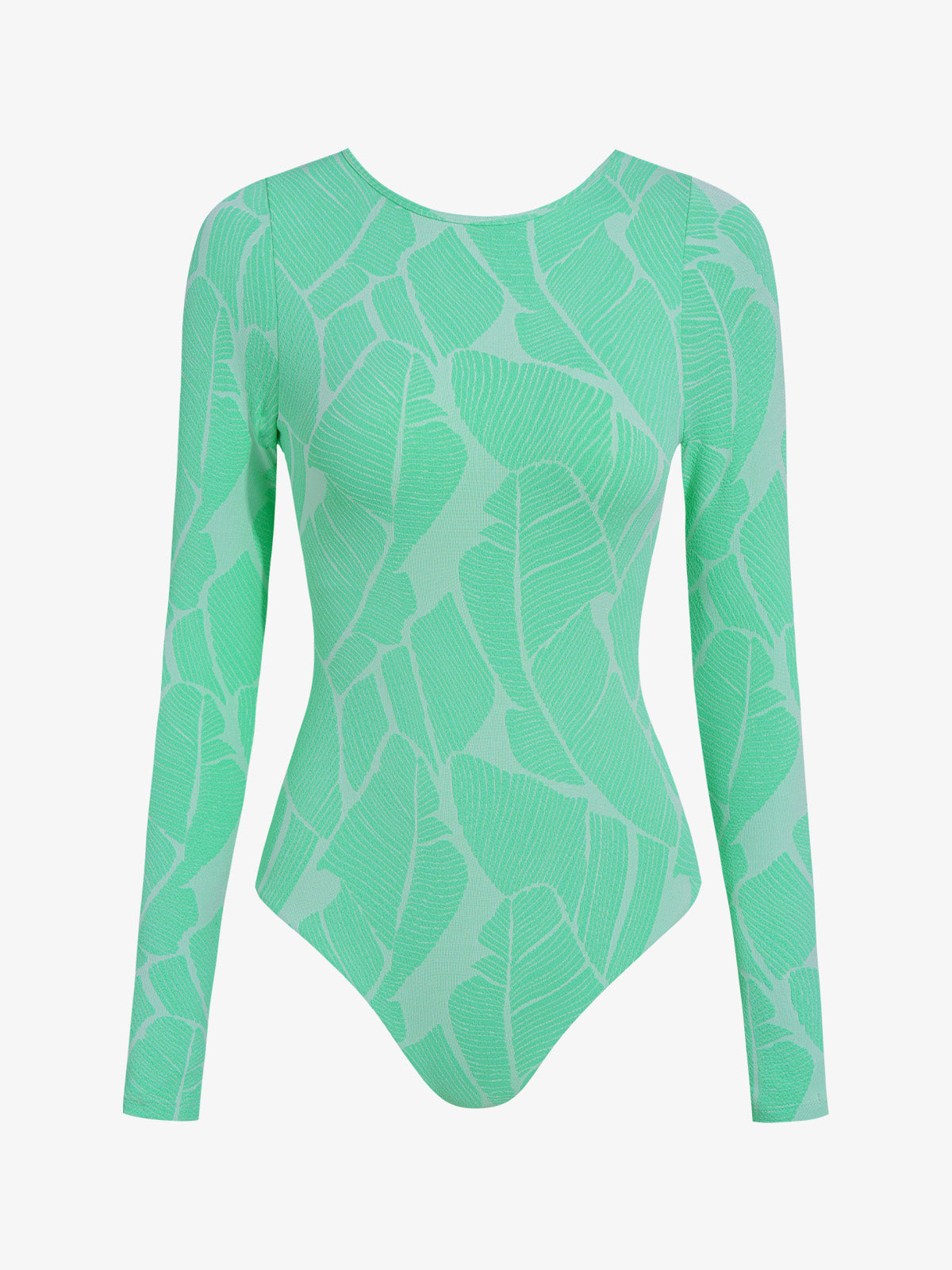 Wavvves BANANA LEAF PRINT LONG SLEEVE SURF SWIMSUIT  |  TROVE & TONE