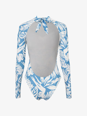 Wavvves OPEN-BACK LACE-UP LONG SLEEVE SURF SWIMSUIT  |  TROVE & TONE