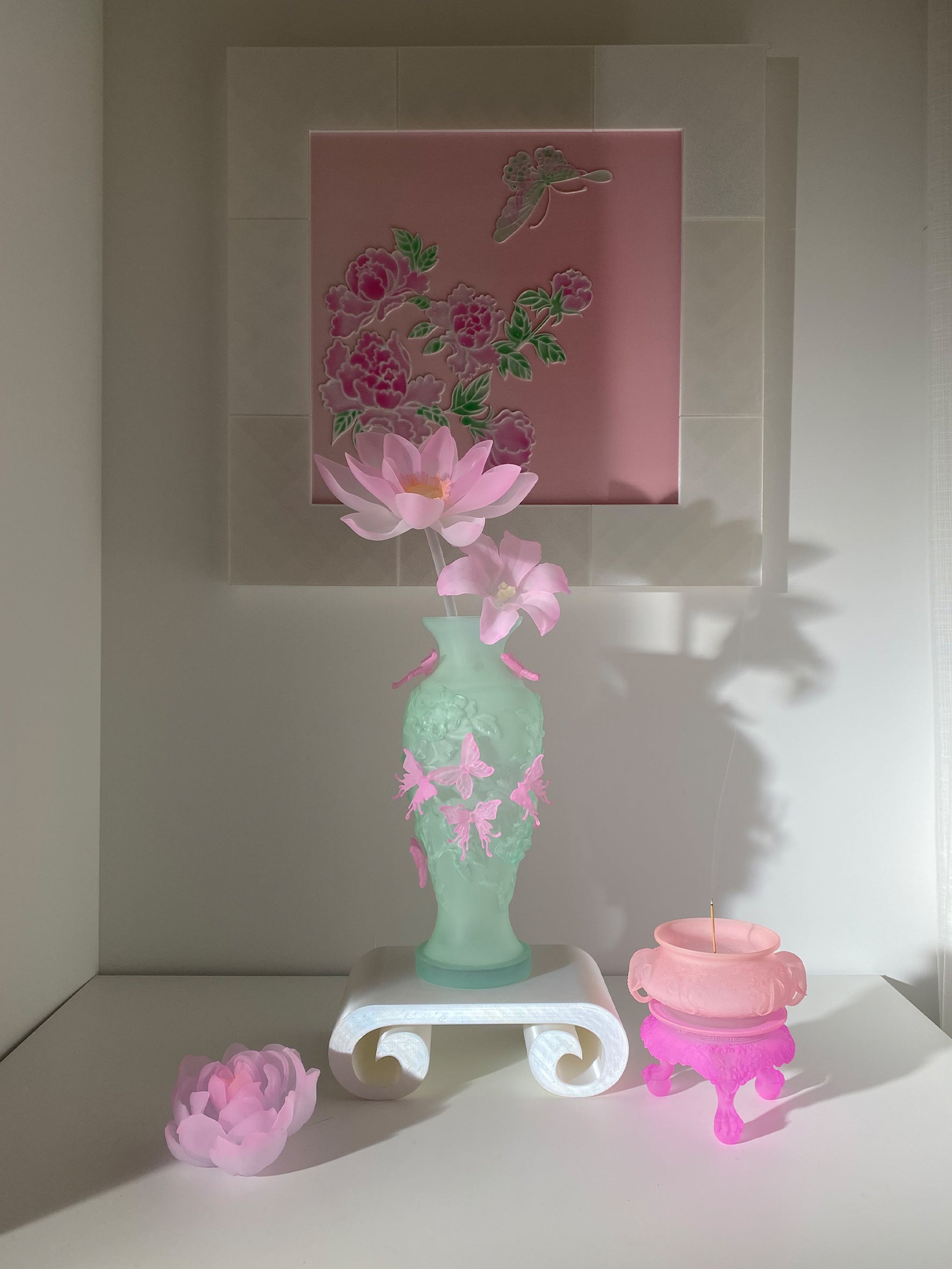 livarié flower TWIN ELEPHANT CENSER PINK  |  TROVE & TONE