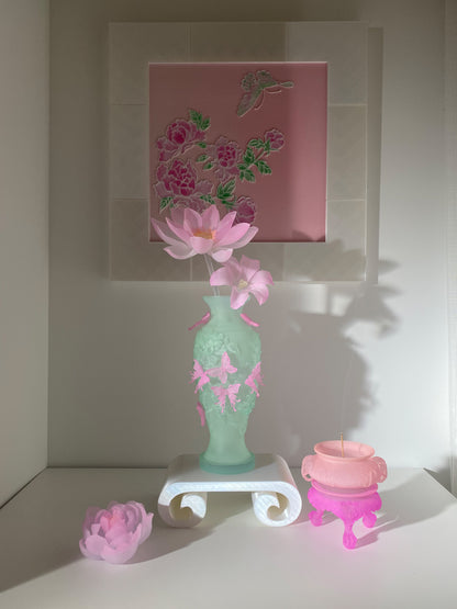livarié flower TWIN ELEPHANT CENSER PINK  |  TROVE & TONE