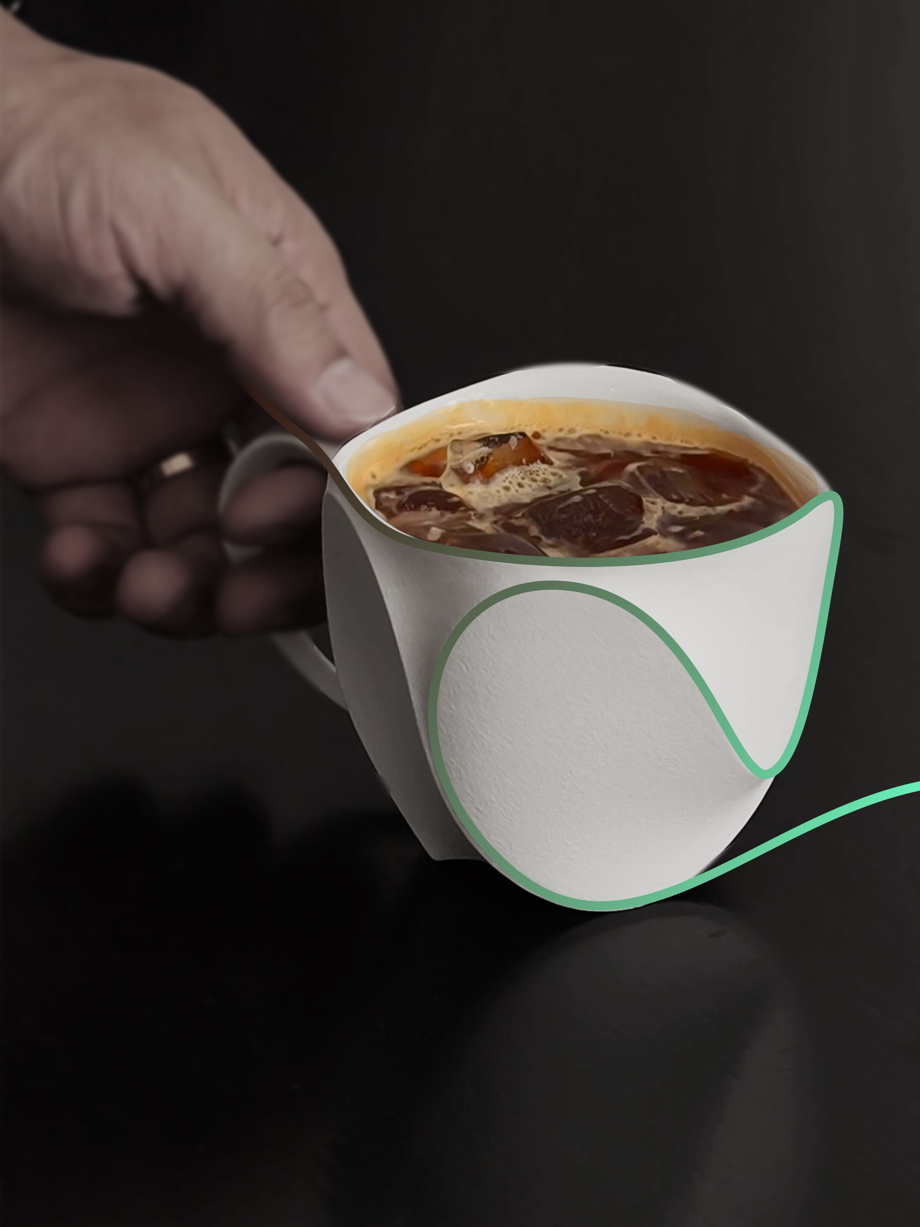 CURVE 10 CERAMIC HANDLED TEA CUP