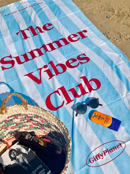 TROVE & TONE STAYCATION STRIPED QUICK-DRY BEACH TOWEL  |  TROVE & TONE