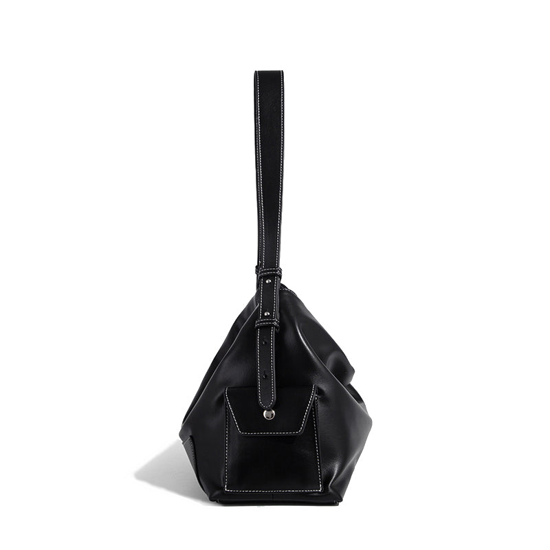 Oil-Wax Leather Hobo Bag