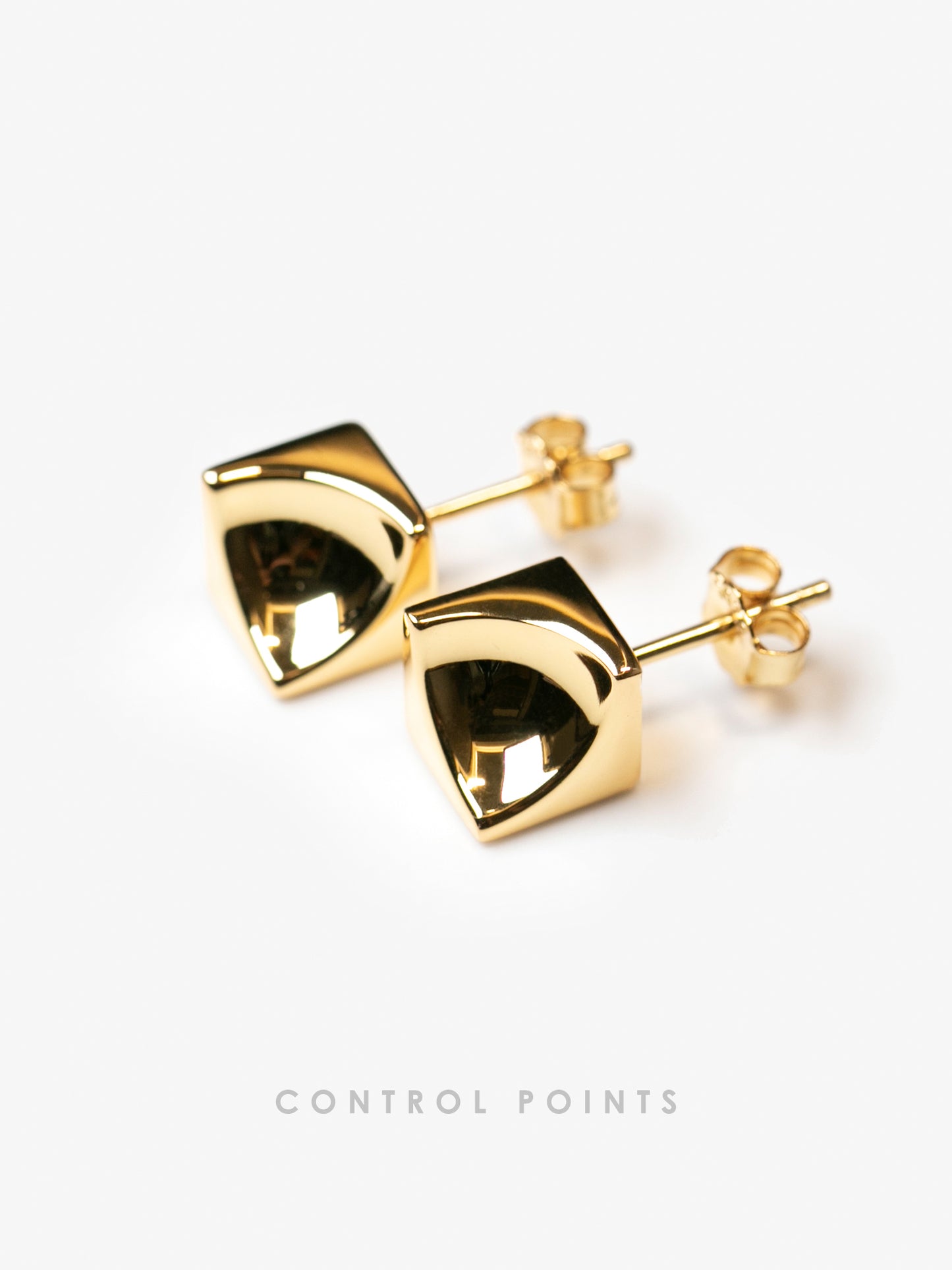 CONTROL POINTS CONCAVE CUBE STUD EARRINGS  |  TROVE & TONE