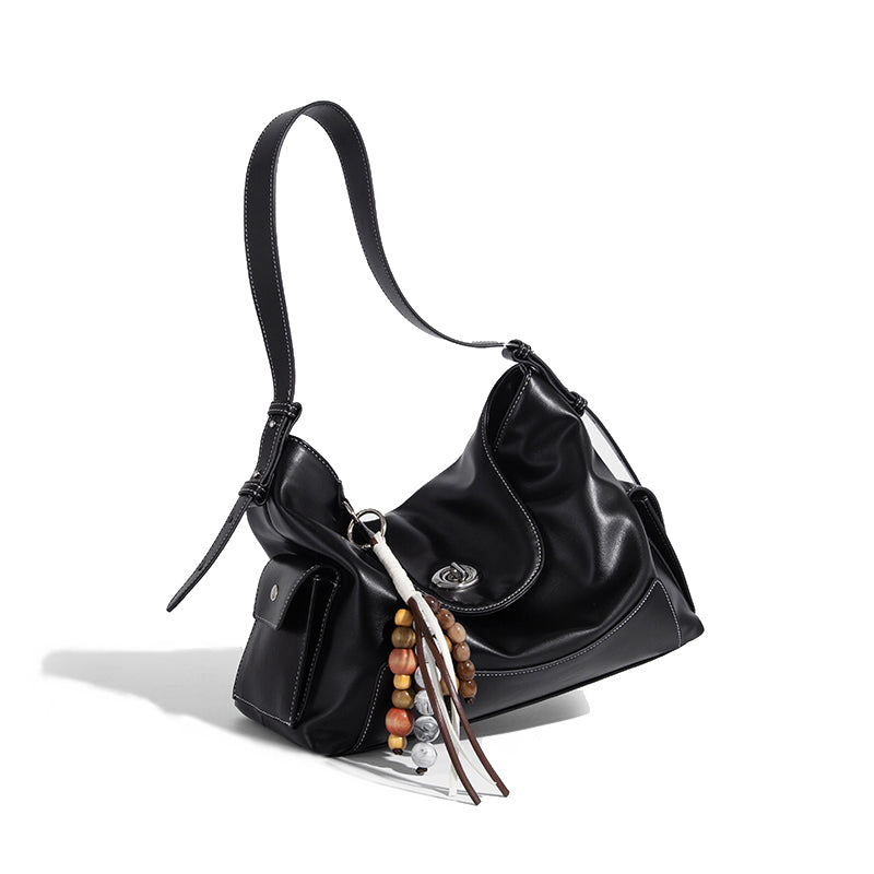 Oil-Wax Leather Hobo Bag