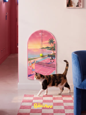 TENNIS BALL ARCHED CAT SCRATCHING MAT