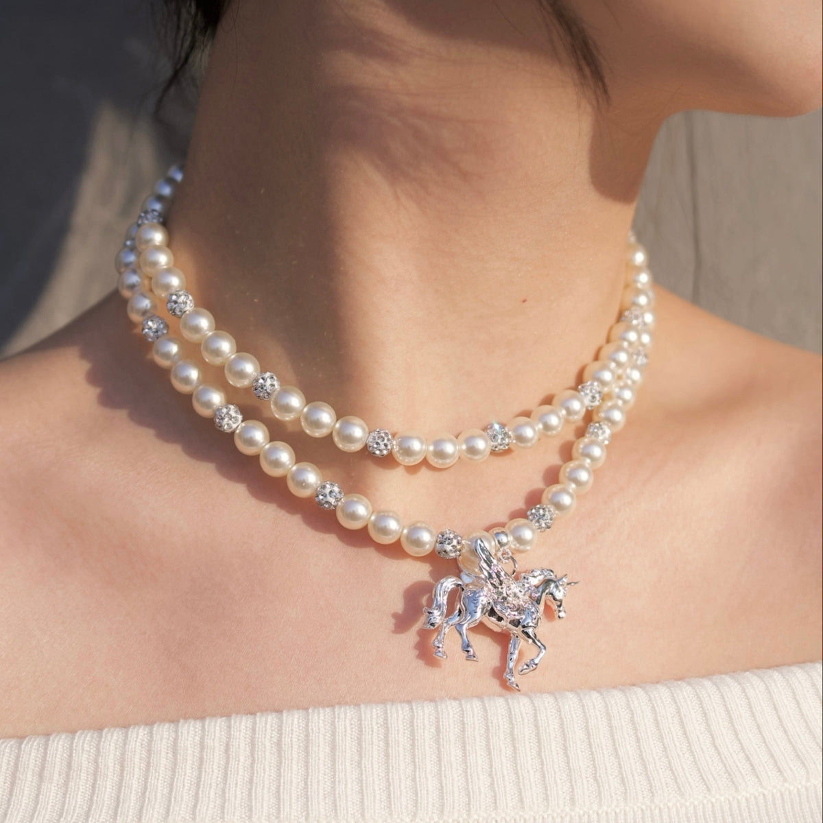 LUCKY PEGASUS CHARM NECKLACE