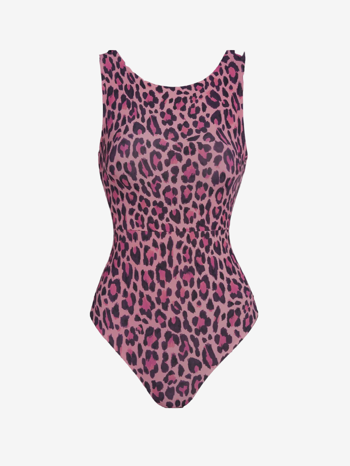 Wavvves LEOPARD PRINT SLEEVELESS TWIST-KNOT OPEN-BACK ONE-PIECE SWIMSUIT  |  TROVE & TONE