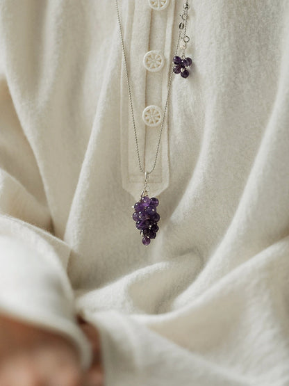  AESTH & UTIL AMETHYST GRAPE PENDANT NECKLACE |  TROVE & TONE