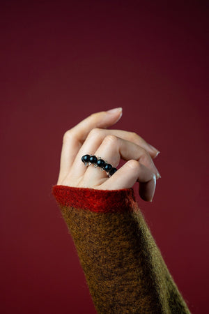  AESTH & UTIL BEADED NATURAL SANDALWOOD RING |  TROVE & TONE