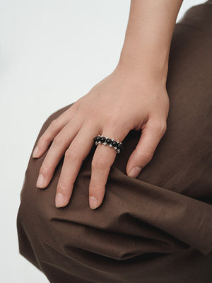  AESTH & UTIL BEADED NATURAL SANDALWOOD RING |  TROVE & TONE