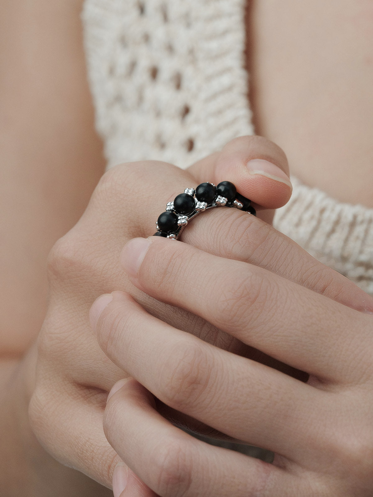  AESTH & UTIL BEADED NATURAL SANDALWOOD RING |  TROVE & TONE