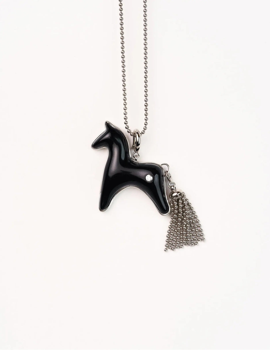  AESTH & UTIL BLACK AGATE DIVINE HORSE LONG NECKLACE |  TROVE & TONE