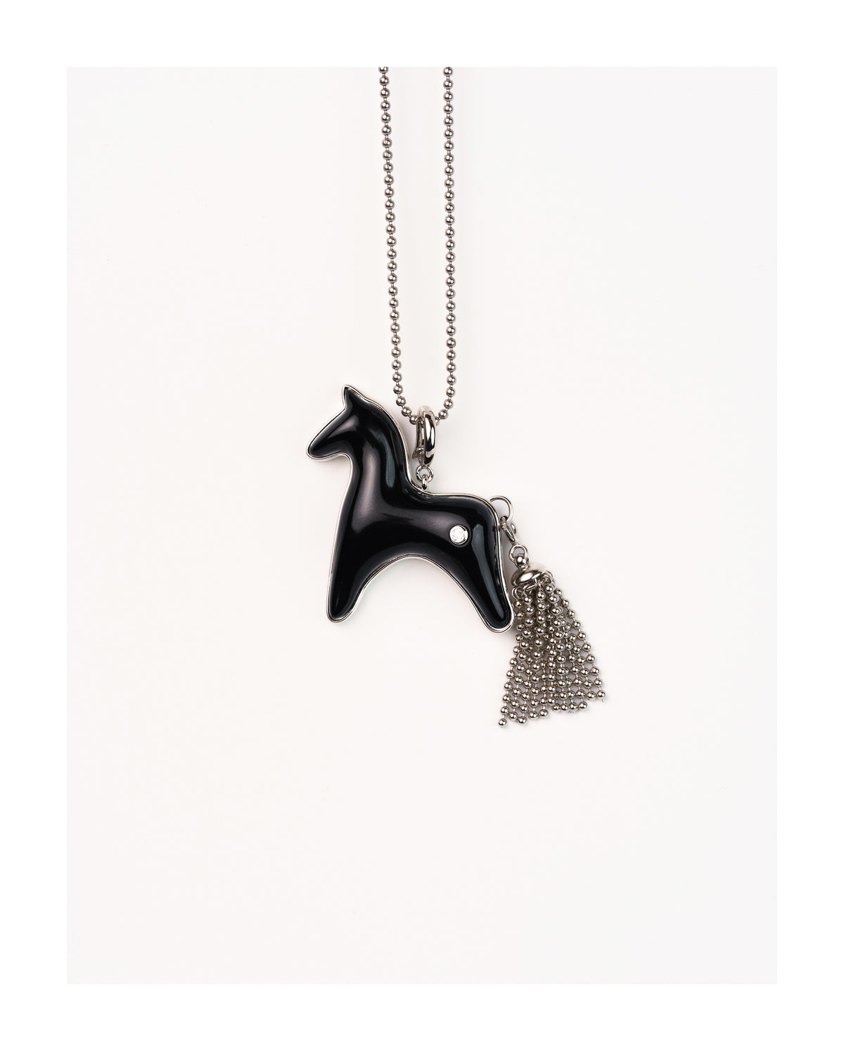  AESTH & UTIL BLACK AGATE DIVINE HORSE LONG NECKLACE |  TROVE & TONE