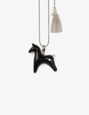  AESTH & UTIL BLACK AGATE DIVINE HORSE LONG NECKLACE |  TROVE & TONE