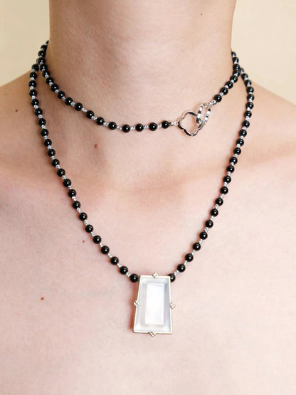  AESTH & UTIL BLACK AGATE MULTIWAY CHAIN |  TROVE & TONE