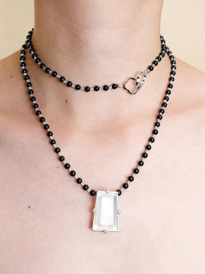  AESTH & UTIL BLACK AGATE MULTIWAY CHAIN |  TROVE & TONE