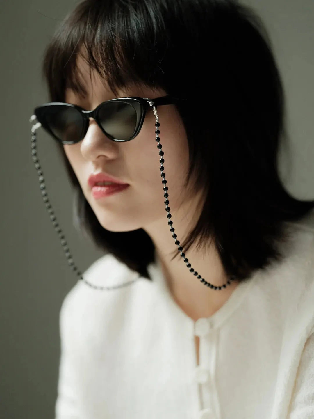  AESTH & UTIL BLACK AGATE MULTIWAY CHAIN |  TROVE & TONE