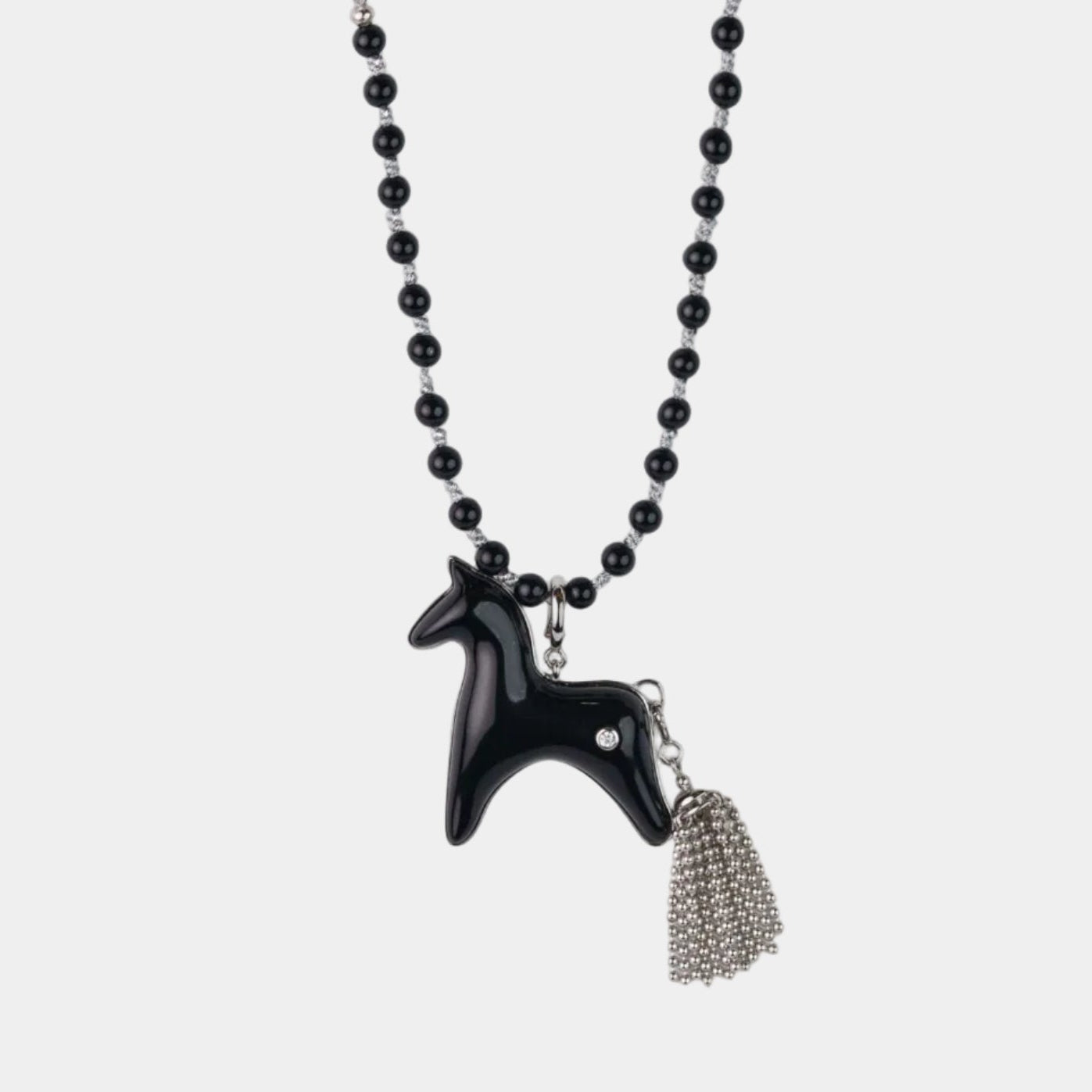  AESTH & UTIL BLACK AGATE MULTIWAY CHAIN |  TROVE & TONE