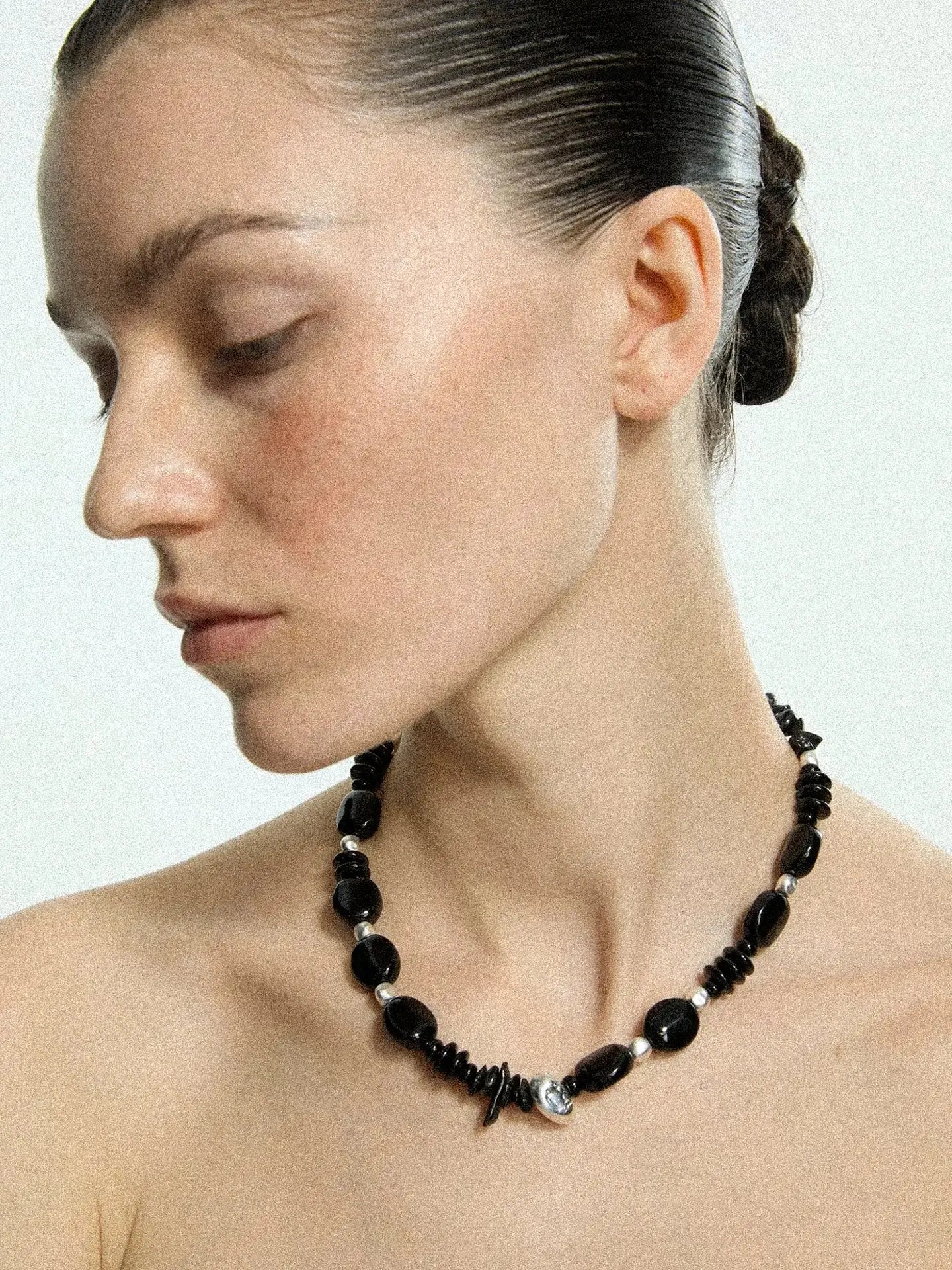  Limb BLACK & SILVER BEADED NECKLACE |  TROVE & TONE