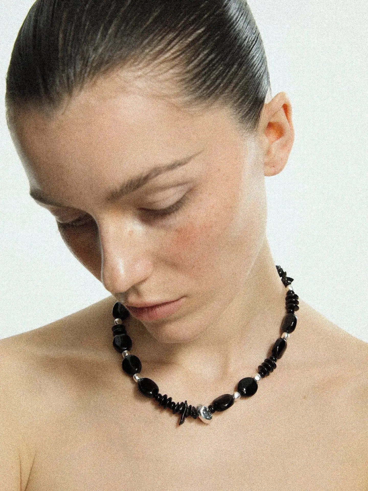  Limb BLACK & SILVER BEADED NECKLACE |  TROVE & TONE