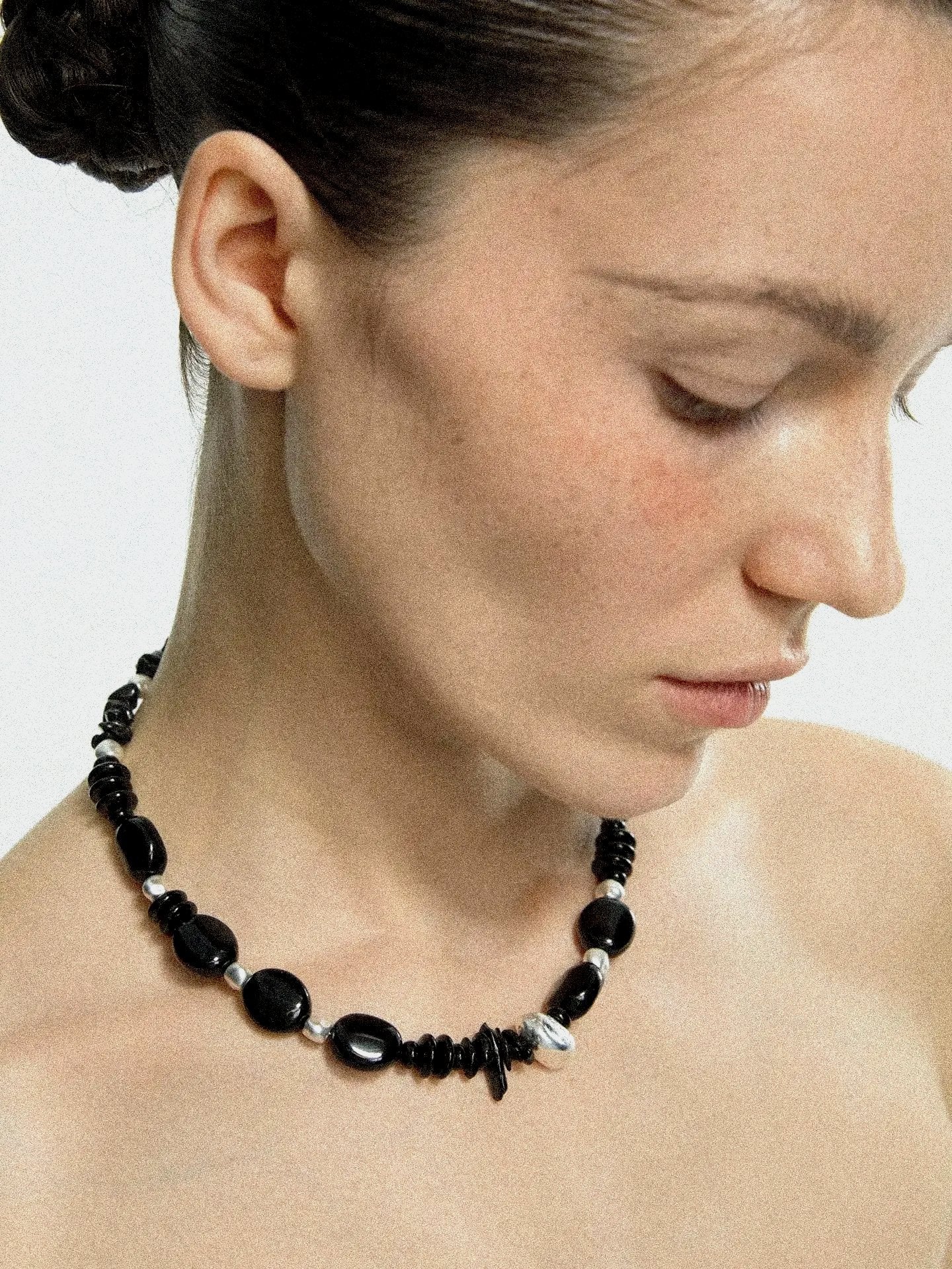  Limb BLACK & SILVER BEADED NECKLACE |  TROVE & TONE