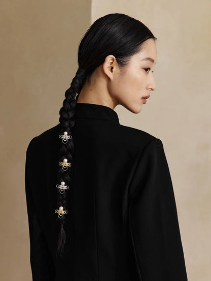  WANYEE CRAFT WOVEN CLOUD KNOT PEARL STUD EARRINGS |  TROVE & TONE