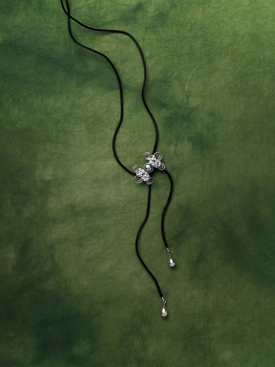  WANYEE CRAFT PEARL CLOUD KNOT LEATHER LONGLINE NECKLACE |  TROVE & TONE