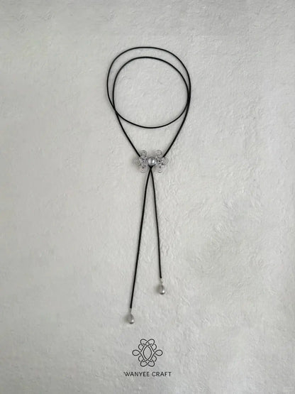  WANYEE CRAFT PEARL CLOUD KNOT LEATHER LONGLINE NECKLACE |  TROVE & TONE