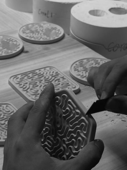  StudioRan CORAL 03 HEX CERAMIC COASTERS |  TROVE & TONE