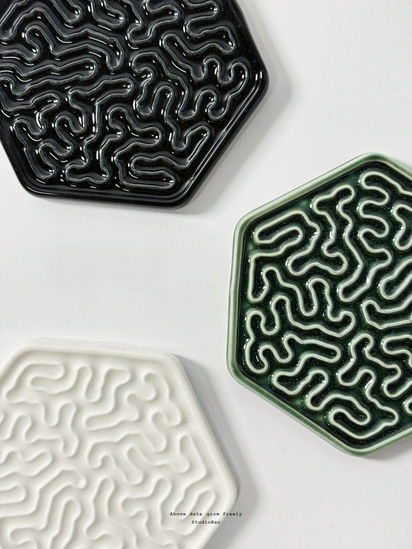  StudioRan CORAL 03 HEX CERAMIC COASTERS |  TROVE & TONE