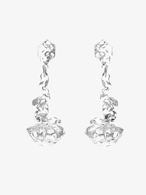 FOSSILIZED DIAMOND DROP EARRINGS