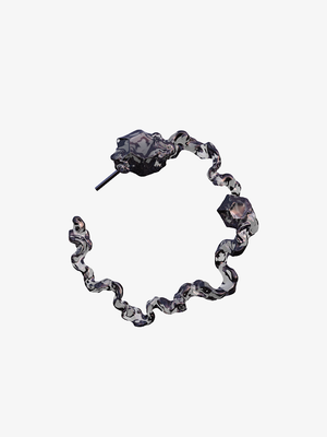 FOSSILIZED DIAMOND HOOP EARRINGS