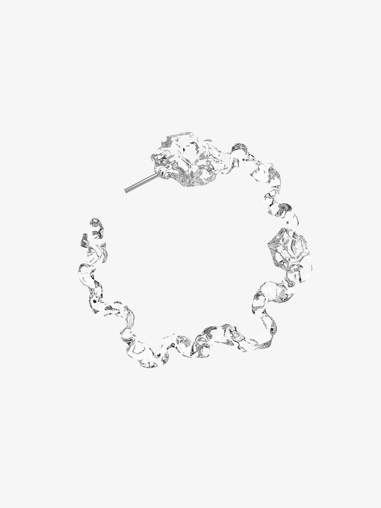 FOSSILIZED DIAMOND HOOP EARRINGS