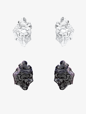 FOSSILIZED DIAMOND MONOLITH STUD EARRING