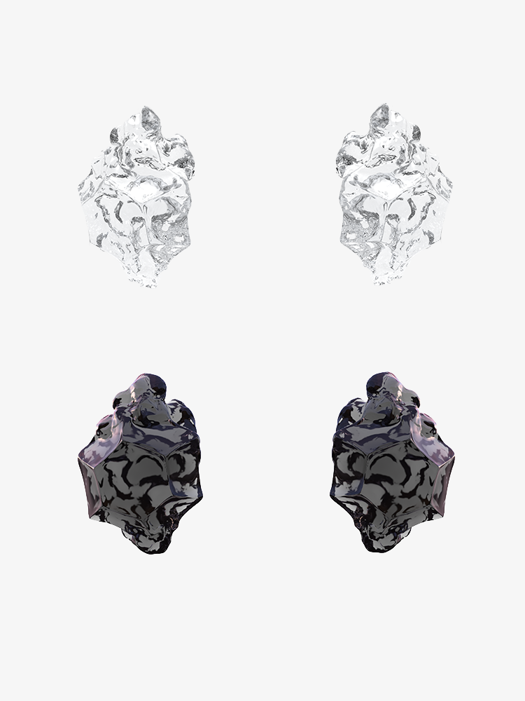 FOSSILIZED DIAMOND MONOLITH STUD EARRING