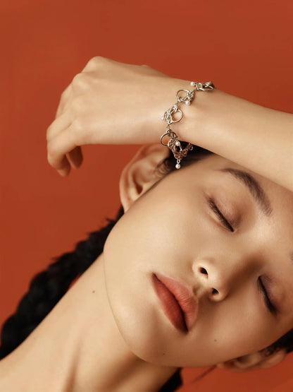  WANYEE CRAFT INTERLOCKING DOUBLE COIN KNOT PEARL BRACELET |  TROVE & TONE